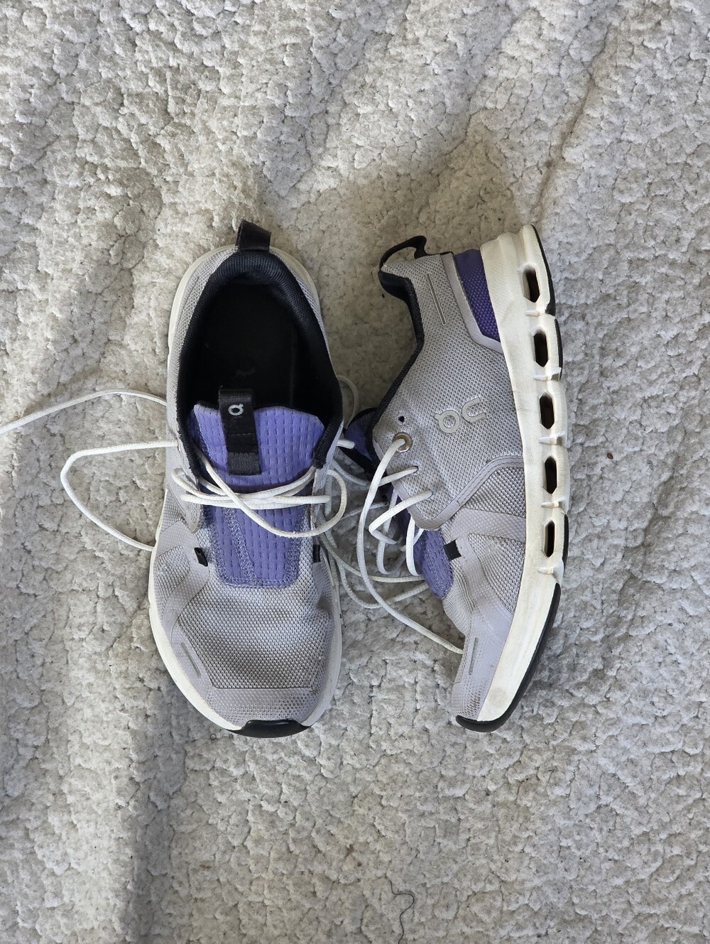 On Cloud Cloudnova Youth Running Shoes Size US 5Y Grey Purple Sneakers
